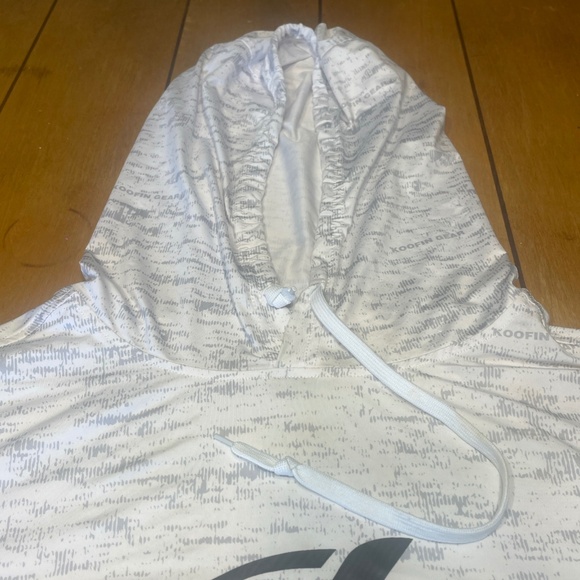 Koofin Performance Hooded Fishing Shirt Size Large White and Gray Long Sleeve - Picture 6 of 15